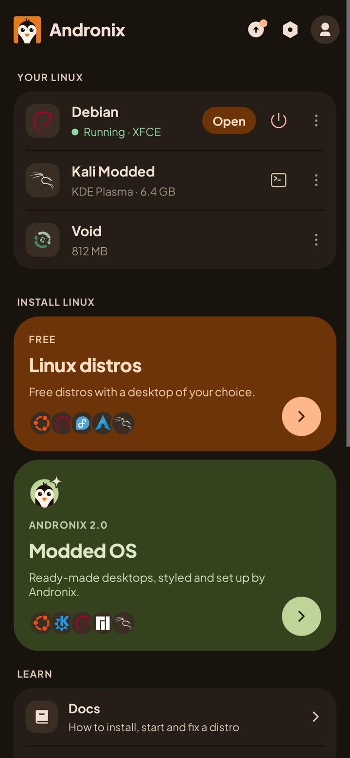 Home, Your Linux: Debian running with an Open pill