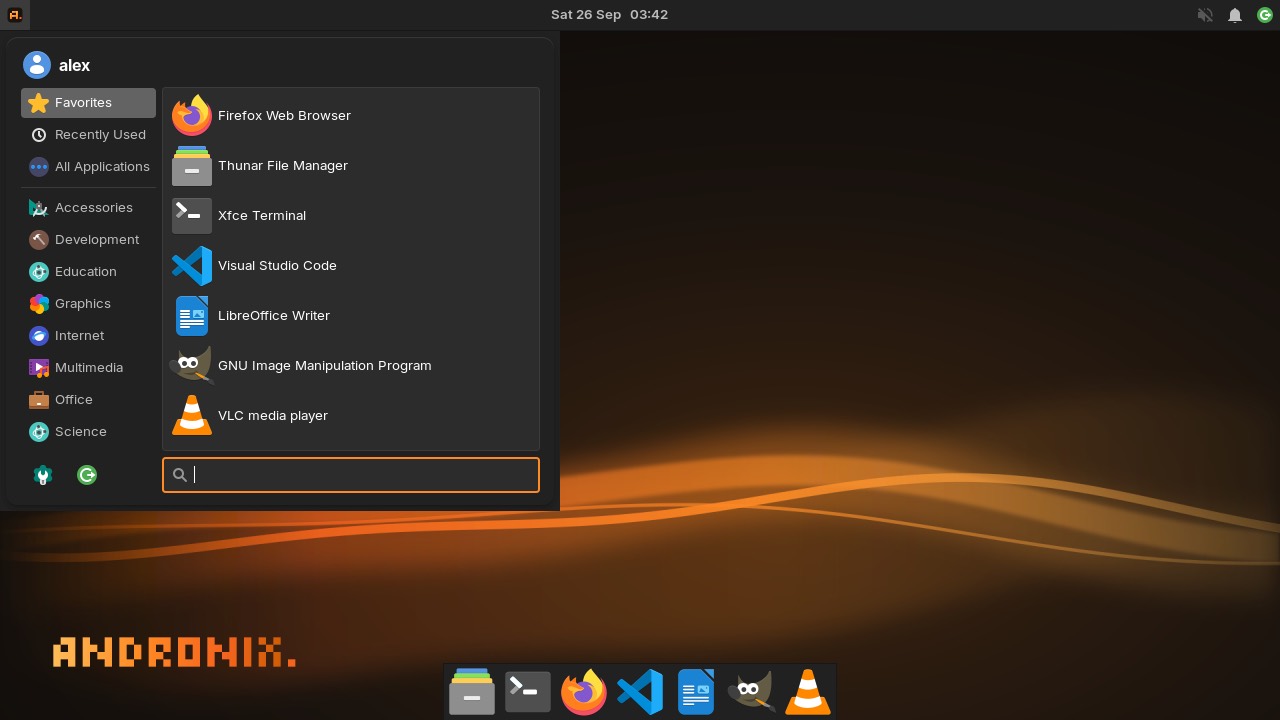 Manjaro Modded OS app menu